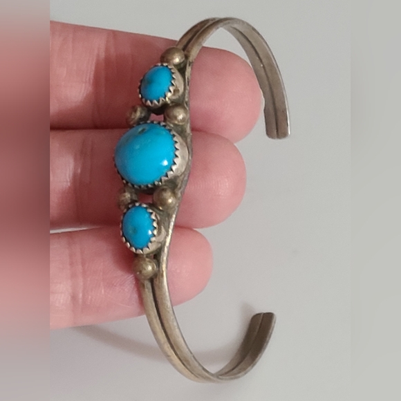 Vintage navajo Patrick Yazzie PY turquoise sterling silver 11g estate native NA - Picture 2 of 16